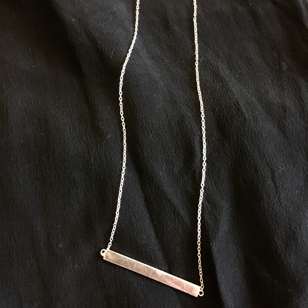 Sterling silver simple bar necklace